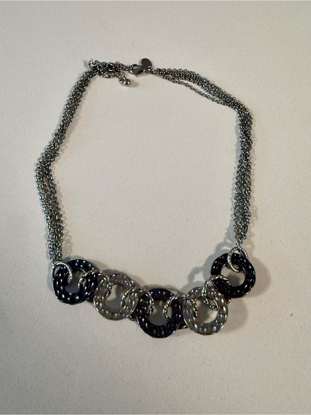 Lia Sophia Silver-Tone Linked Ring Statement Necklace - Women Jewelry